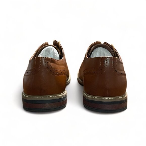 Decarsdz Mens Brown Leather Oxford Dress Shoes Size 44 / US 11, New - Picture 5 of 7